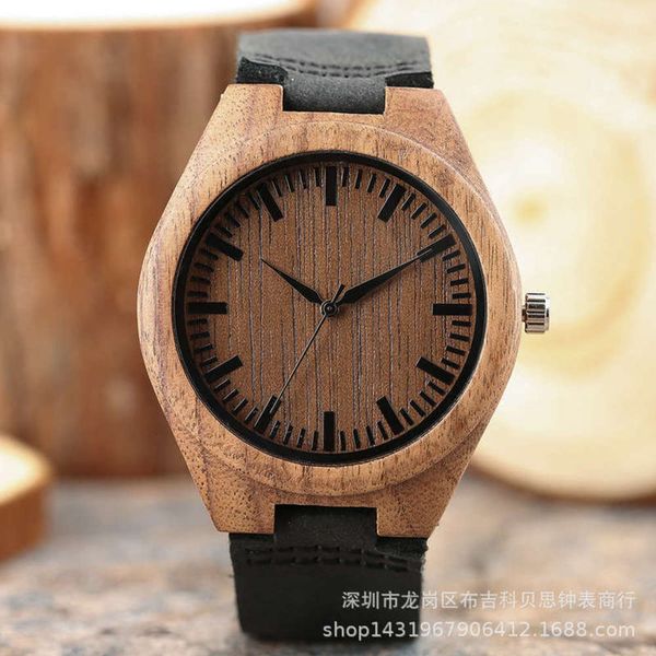 

wood quartz men's wood watch fashion watch 7ucf, Slivery;brown
