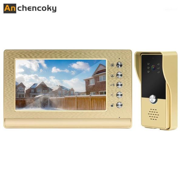 

video door phones anchencoky intercom wired 7inch doorbell with 1000tvl call panel support ir night vision for phone system1