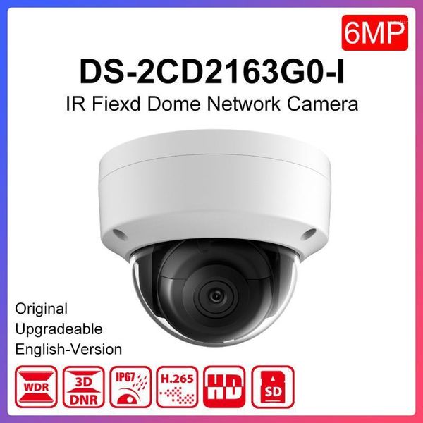 

original hikvision dome ip camera ds-2cd2163g0-i 6mp outdoor wdr ir range 30m support poe hik-connect app cctv camera sd card1