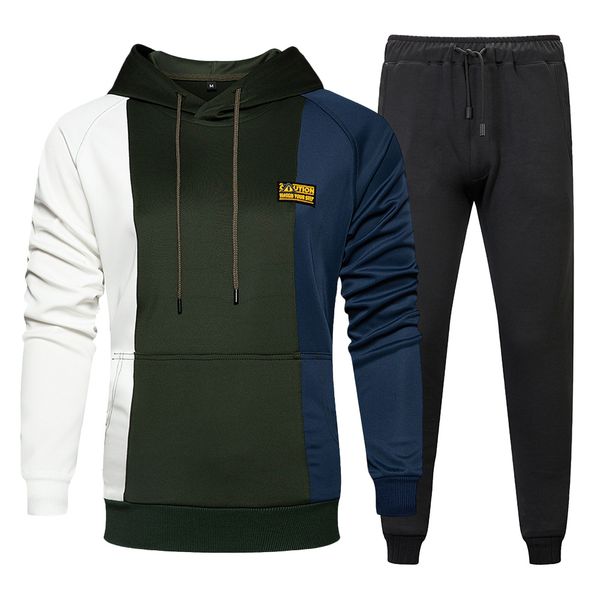 

2020 autumn new sweater male chao lian cap mens suit adolescent boys leisure pullover spring and autumn coat, Black