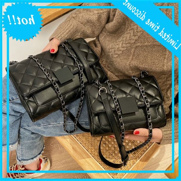 

winter black coated retro small crossbody women task 2021 new fashion all-match simple shoulder dead bag