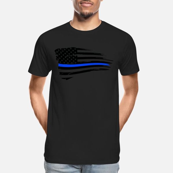 

thin blue line flag designers graphic t shirt humor vintage o-neck tracksuit hoodie sweatshirt