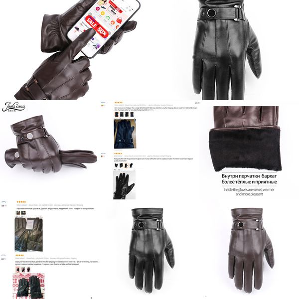 

tactical winter joolscana leather gloves sensory men genuine gloves fashion wrist touch screen drive autumn good quaoutletma2m