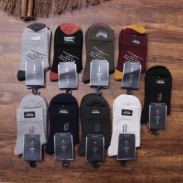 

fv1te new mid-length cotton stockingsstockings so mid-length autumn and winter loose mouth color matching cotton socks preferential stocking, Black