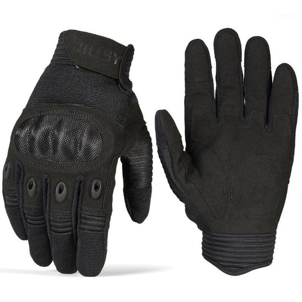 

touch screen assault tactical hard knuckle full finger gloves army paintball shooting combat bicycle motorcycle1, Blue;gray