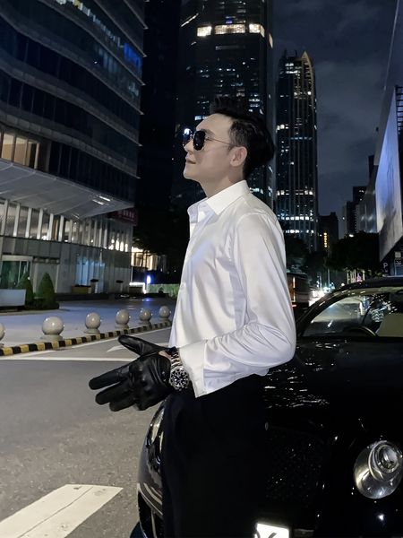 

daio ethan design autumn winter solid windsor one line collar slim fitting shirt backing