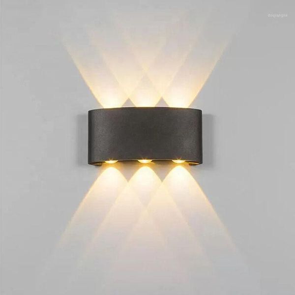 

modern up and down outdoor indoor wall lamp waterproof wall lamp 6w black and white two-color staircase aisle lights1