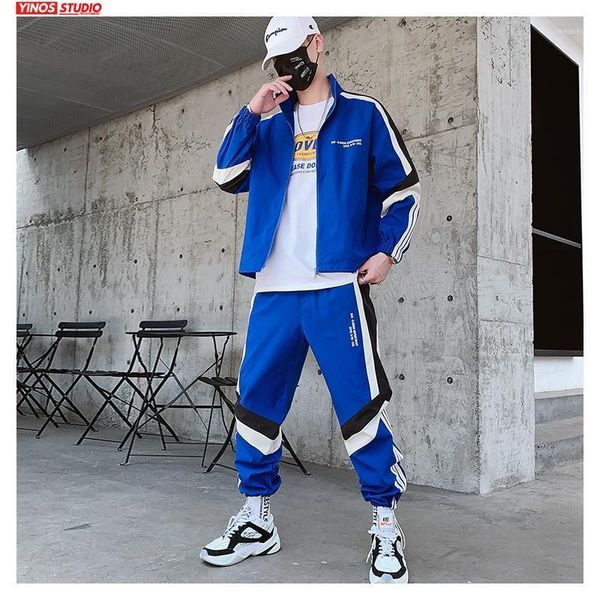 

dropshipping men's sets 2020 hip hop loose clothes mens spring streetwear 2 piece sets suit male print jactets fitness tracksuit1, Gray