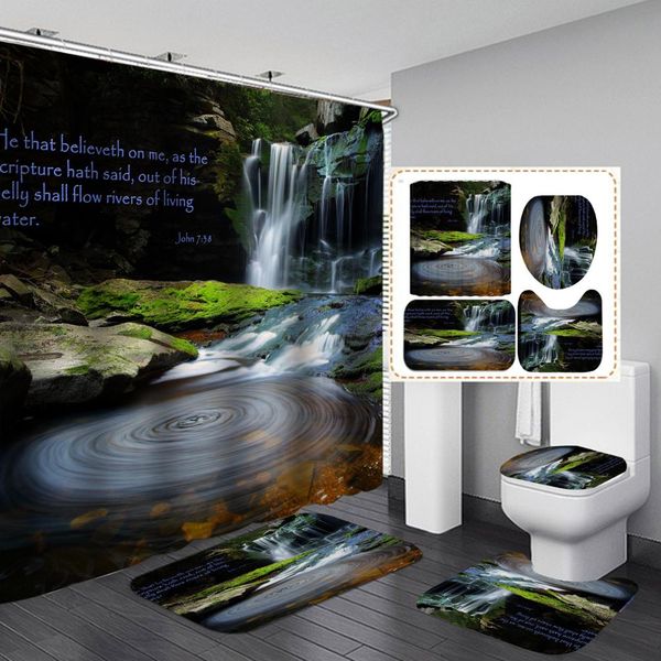 

the river of life of living water shower curtains cartoon waterproof shower curtain bathroom polyester
