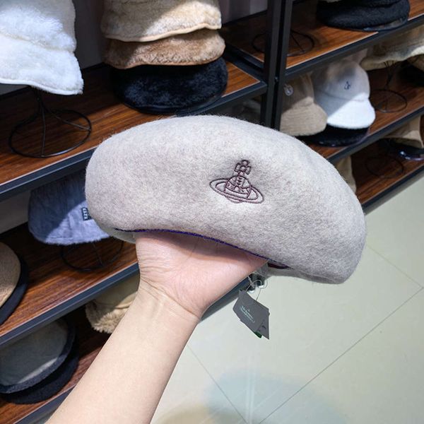 

sweatband color australian matching fur embroidered beret for women, Blue;gray