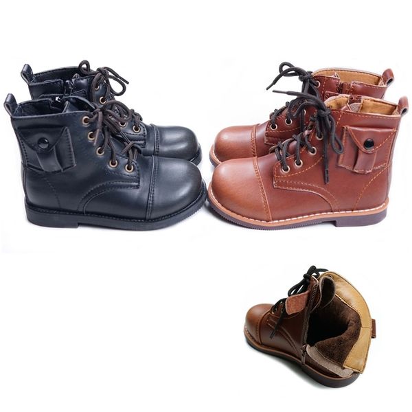 

new children boots winter warm plush kids martin boots fashion shoes boys girls snow boots y200104, Black;grey