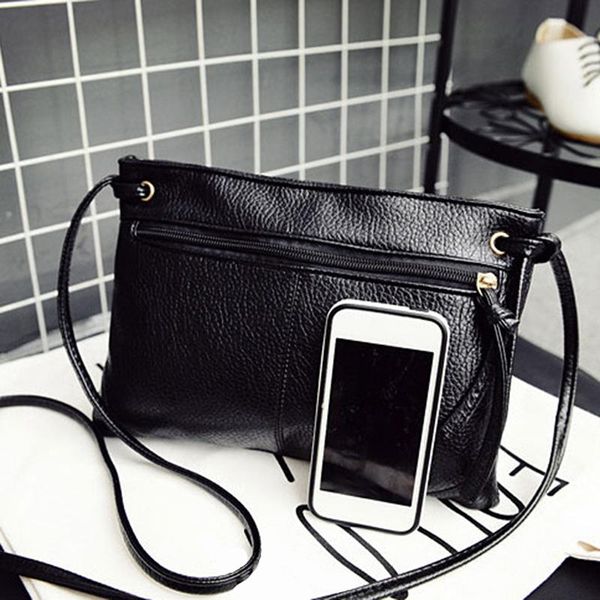 

women shoulder bag fashion korean summer pu leather solid color zipper ladies girls clutch bags popular female crossbody bags