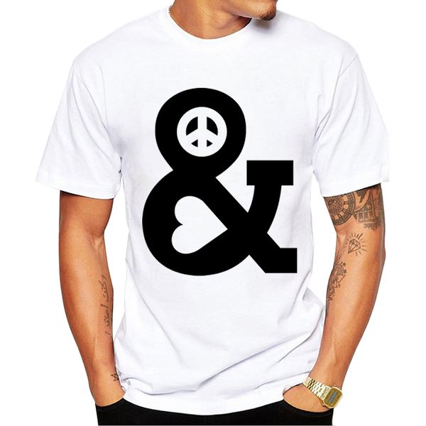 

teehub new fashion peace and love hipster lined symbol printed cool short sleeve funny sport hooded sweatshirt hoodie t shirt