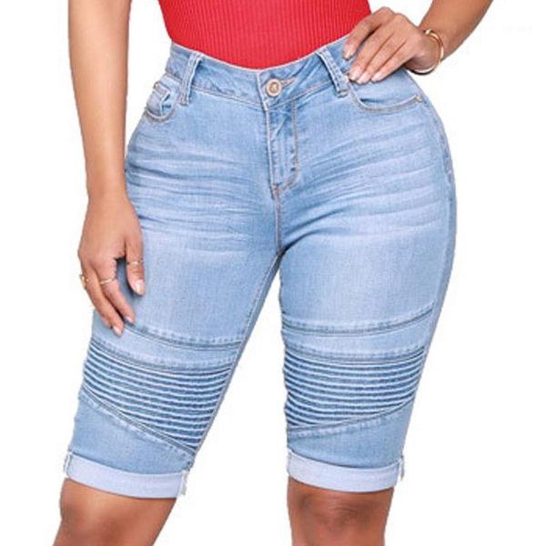 

women's shorts weigou knee length women denim push up elastic high waist short jeans female streetwear1, White;black