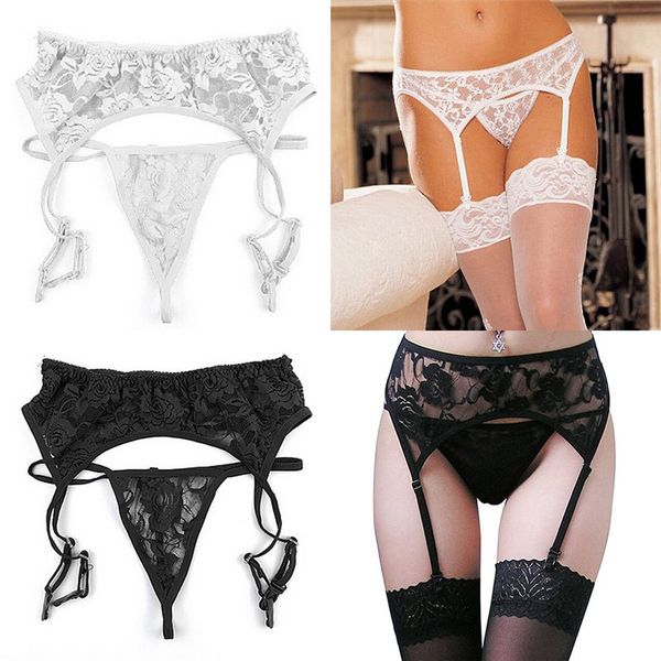 

black floral wedding lace stocking set garter belt stockings, Black;white