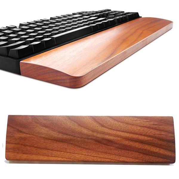 

keyboard mouse combos pads wood walnut for palm rest wrist protection anti-skid pad 67/87 key gaming
