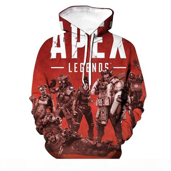 

горячие игры толстовки apex легенды 3d печати толстовка с капюшоном мужчины женщины повседневная мода пуловер fps hoodie hip hop tops coat о, Black