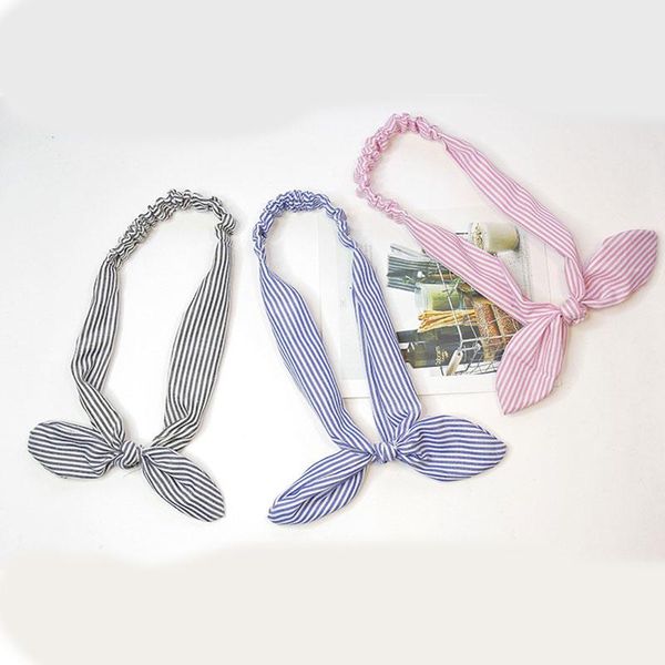 

cross knotted rabbit ear headband women korean striped elastic bow hairband makeup wash face turban hair accessories headwear q jlldnk