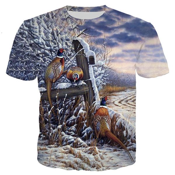 

new cool animal pheasant 3d print shirts harajuku plus size hippie men clothing
