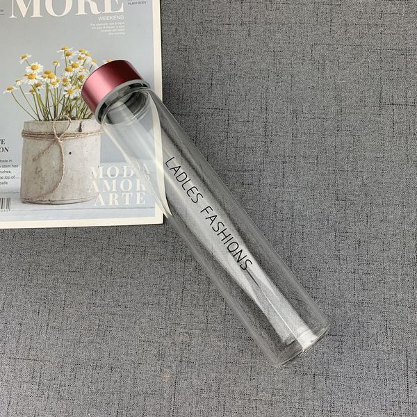 

transparent glass cup lovers long style juice beverage bottles english letter pattern tiny glasses water bottle 5 8jg l1