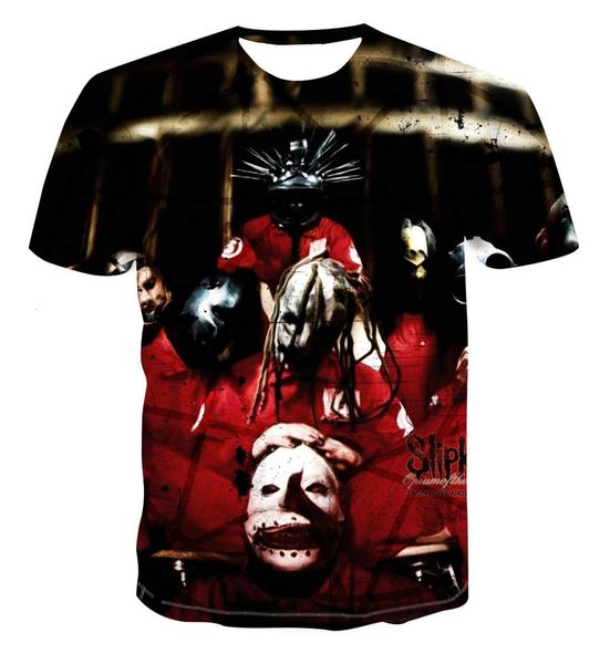 

2021 новая 3d trade trend fashion slipknot band характер футболка творческий дизайн цвет cool street style classic pop s-6xl, White;black