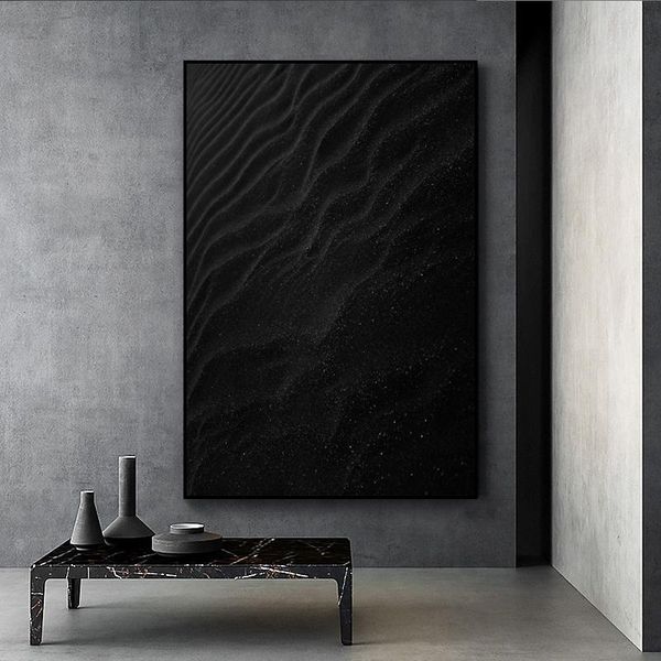 

modern black wave canvas painting nordic poster decoration home print living room bedroom office picture canvas wall paintings