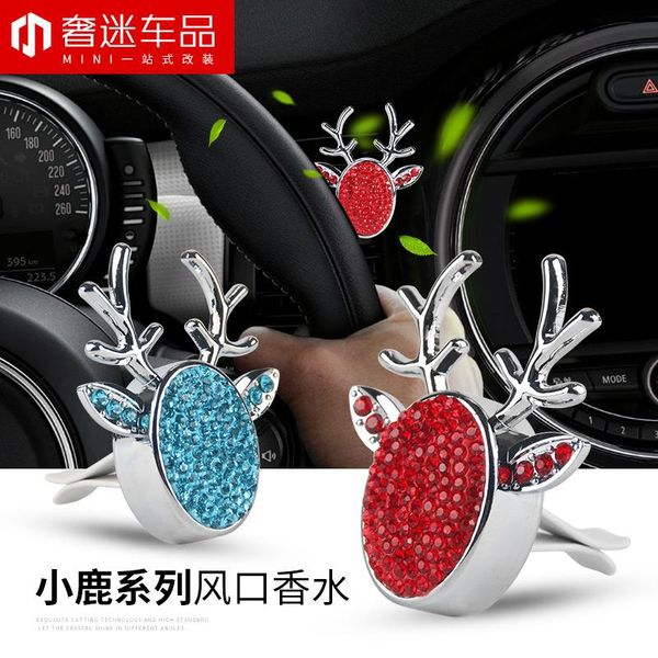 

1pcs zinc alloy deer safe air scent car perfume car air outlet decorative pendant for mini styling auto accessories