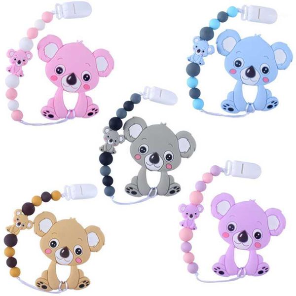 

pacifiers# silicone baby pacifier clips chain chains wooden beads teether soothing1