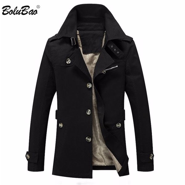 

bolubao men jacket coat fashion trench coat jaqueta masculina veste homme brand casual fit overcoat outerwear jacket male 201120, Black;brown