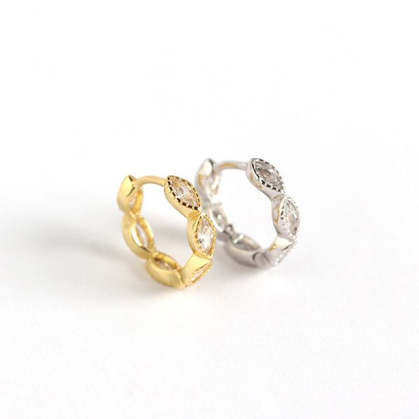 

2020european s925 silver geometric cross-border marquise diamond earrings earrings light luxury silver earrings, Golden;silver