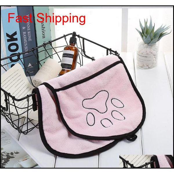 

solid color water absorption bath towel dog bathrobe cat take a bath pet supplies double bag superfin qylrbl toys2010