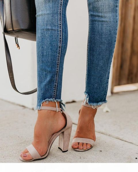 

fashion skinny hole jeans womens denim ripped high waist stretch slim fit pencil pants trousers, Blue