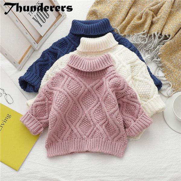 

pullover thunderers autumn winter kids girl sweater fashion little knit thick clothes warm children pullovers outerwear 24m-7t1, Blue