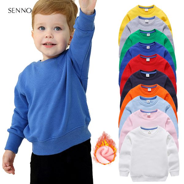 

sweatshirts girls boys kids shirt with fleece cotton baby children boys winter clothes toddler clothing sweater child 201013, Black