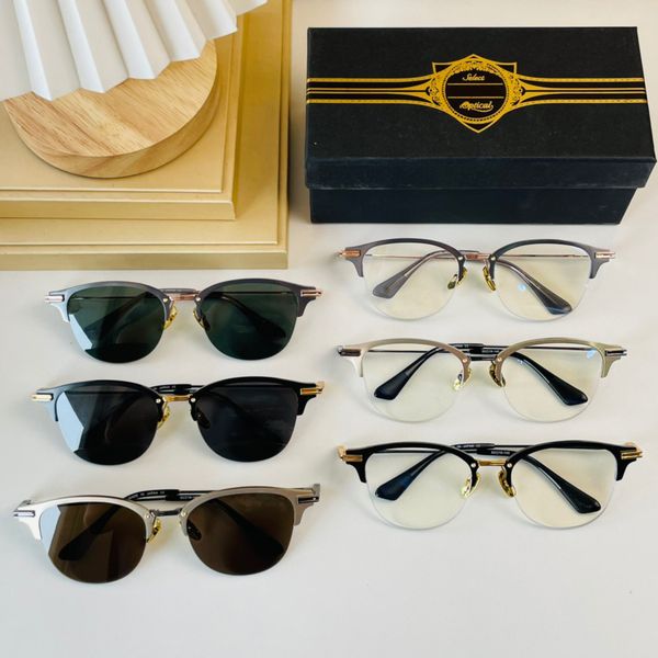 

sun glasses for men and women 143 designer sunglasses fashion style optical classic square and round shape of heavy craft metal can be equip, White;black