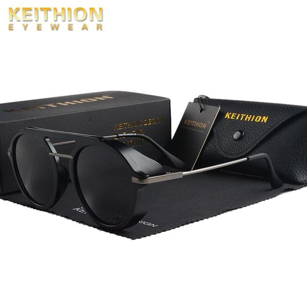 

sunglasses keithion fashion men vintage steampunk style tr90 polarized side shield punk brand design sun glasses, White;black
