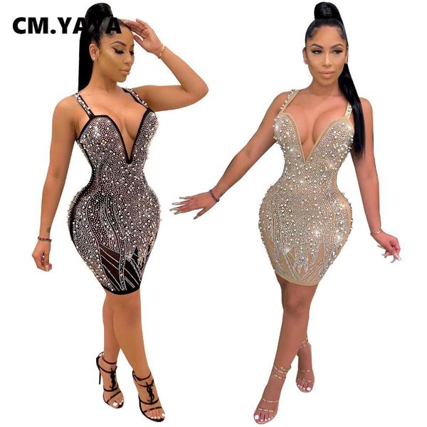 

cm.yaya autumn winter solid women strap v-neck sleeveless mini bodycon dress streetwear night club dresses, Black;gray