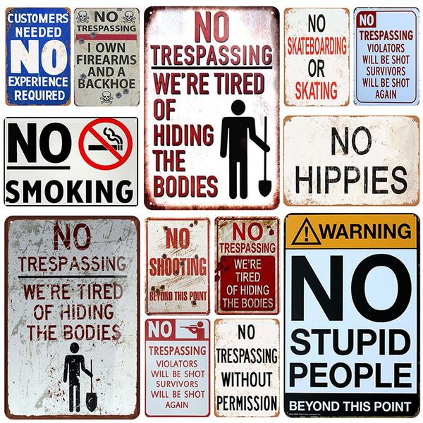 

2021 no allow plaque metal vintage tin sign pin up shabby chic decor metal signs vintage bar decoration metal poster pub plate room wall