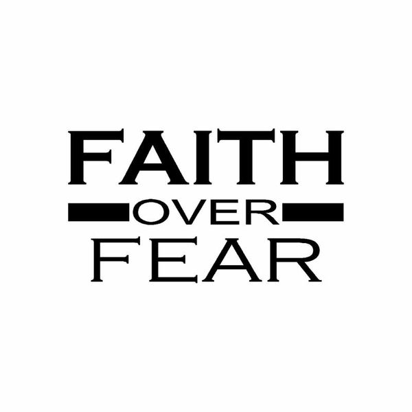 

13.3cm*7.6cm faith over fear vinyl decal christian god jesus car sticker black/silver c3-1400