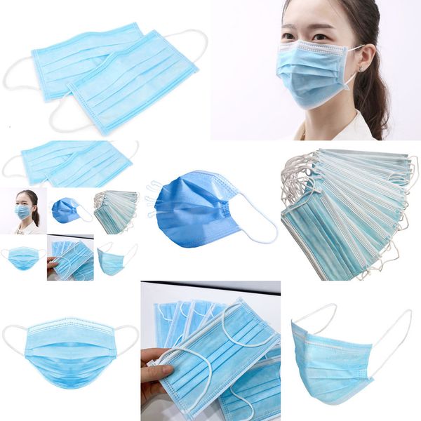 

layer health three mask ear-loop protect dust disposable mouth masks cover 3-ply non-woven disp q7dw