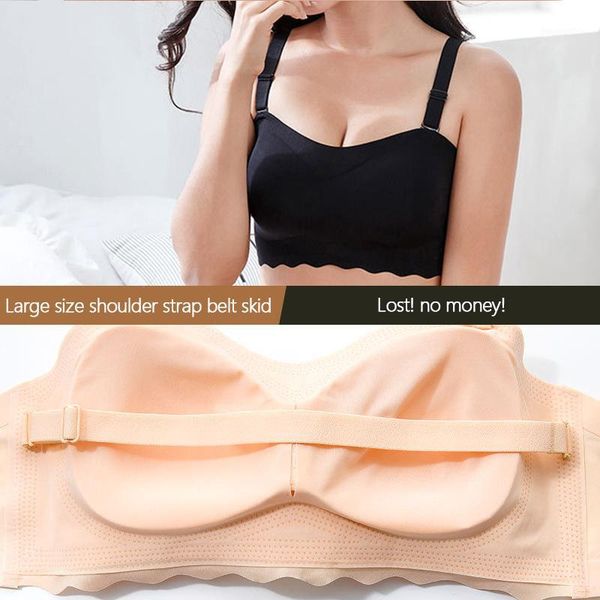

bras 2021 summer ice silk air bra strapless lightweight and breathable coolness freshness for daily wear anti-slip dropship1, Red;black