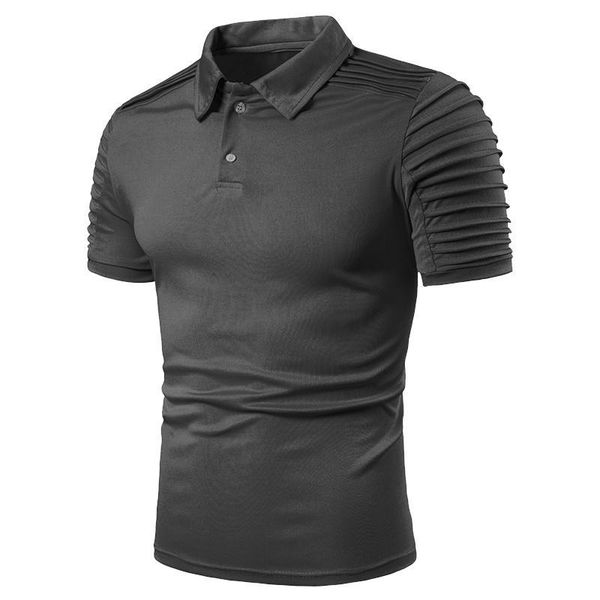 

lapel collar men polo shirt short sleeve men's clothing tees solid color summer new, White;black