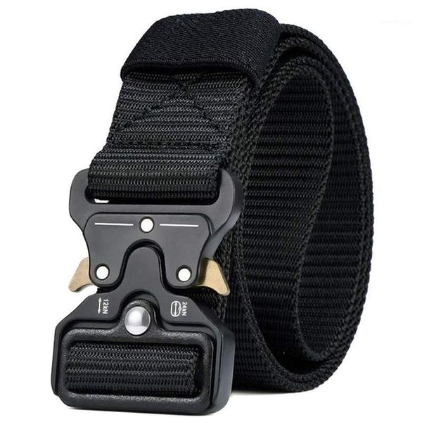 

waist support super sell-men's belt heavy belt, buckle nylon style with quick release metal black1, Black;gray