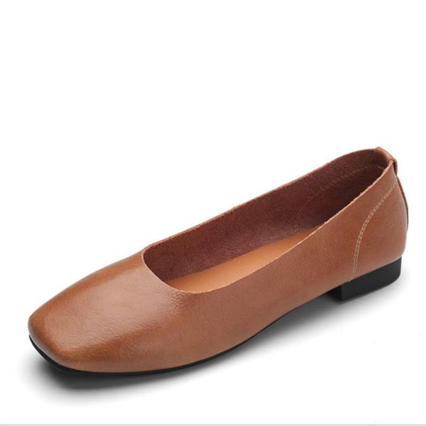 

2020 chinese style art shoes new leather soft soled shoes chinese mother comfortable low heel women, Black