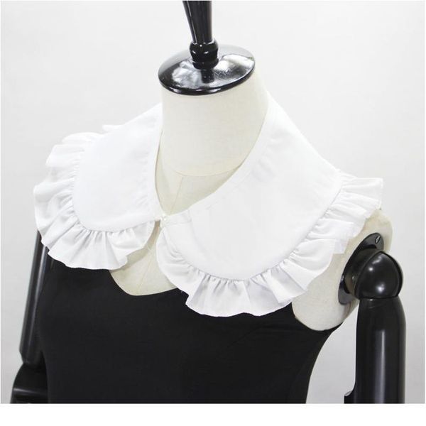 

japanese womens sweet doll false fake collar ruffles trim detachable half shirt japanes qylwcy, Blue;red