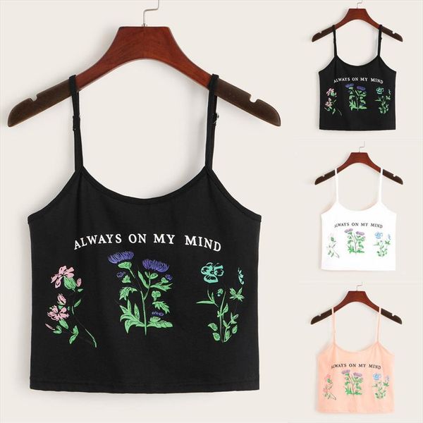 

crop women bohemia srappy letter printed casual crop camis underwear women cropped women 4, White