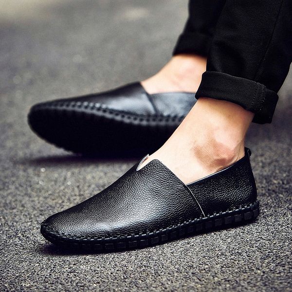 

men leather shoes outdoor breathable spli-on men's casual shoes fashion light soft mens loafers driving shoes zapatos hombre #7c4z