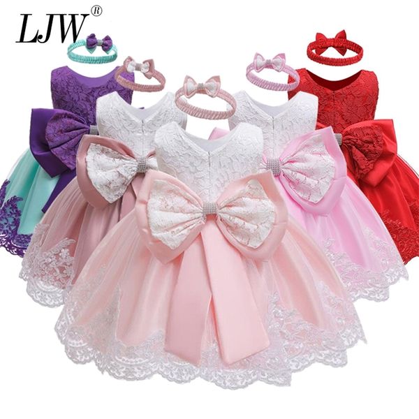 

baby dress sequin lace flower christening gown baptism clothes newborn kids girls birthday princess infant party costume lj201221, Red;yellow