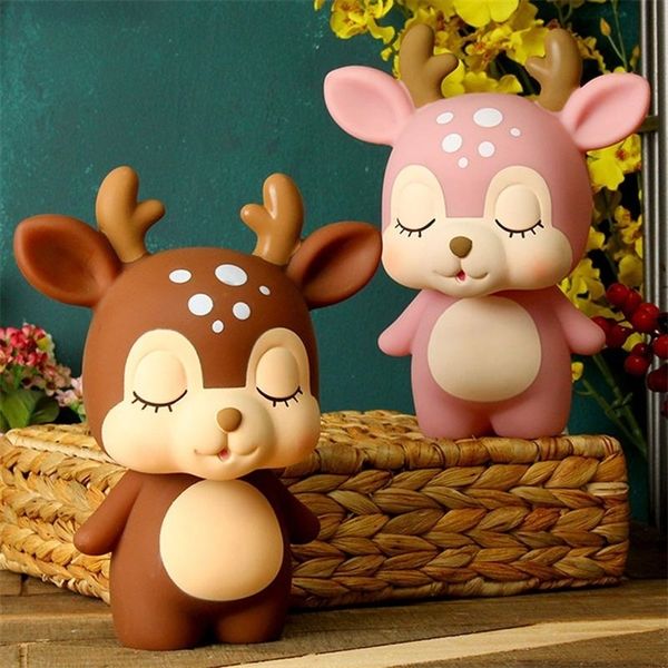 Deer Piggy Bank Cartoon Cute Creative Coin Bank Salvadanaio Salvadanaio Adorable Gift Saving Pot LJ201212