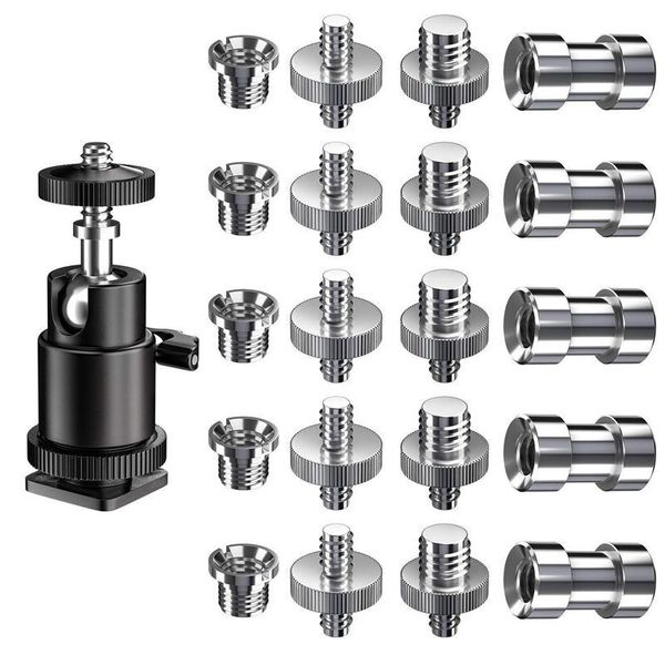 

camera screw, 21 pcs 1/4 inch 3/8 inch converter threaded screws 1/4inch shoe adapter mount camera ball head set camera/trip